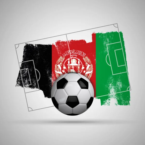 Afghanistan flag soccer background with grunge flag, football pi