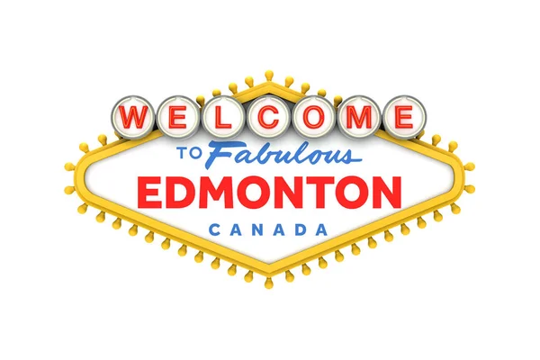 Bienvenido a Edmonton, Canadá registrarse en classic las vegas style desi —  Fotos de Stock