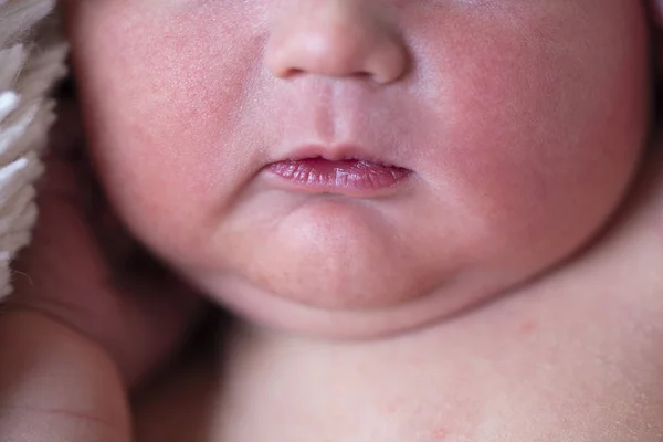 Close up de um bebê recém-nascido bonito — Fotografia de Stock