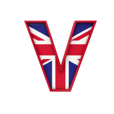 V Sendikası Jack yazı tipi, Büyük Britanya bayrağı harfleri. 3d Hazırlama