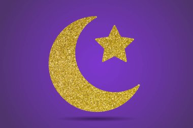 Ramadam Kareem ay ve yıldız illüstrasyonu