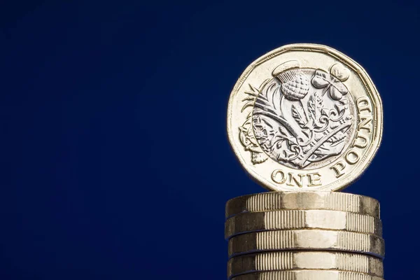 Moneda británica de una libra esterlina — Foto de Stock