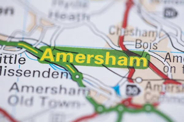 Amersham location road map. Great Britain map. — Stock Photo, Image