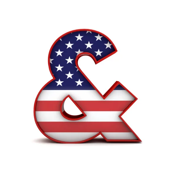 Ampersand Sterren Strepen Amerikaanse Vlag Belettering Symbool Rendering — Stockfoto