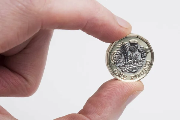 British sterling one pound coin currency — Stock Photo, Image