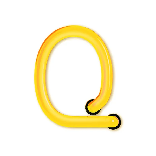 Световая буква Q. Светящееся письмо с большой буквы. 3D — стоковое фото