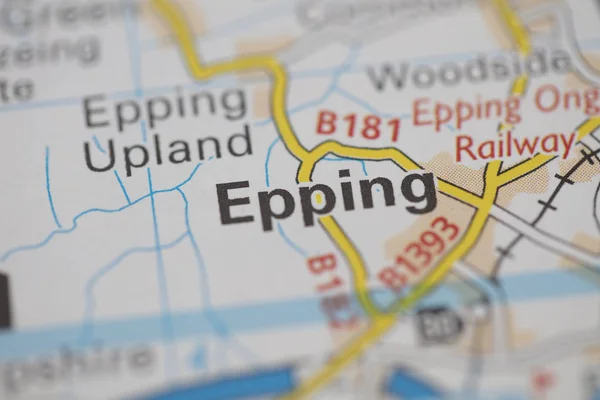 Epping location road map. Great Britain map. — Stock Photo, Image