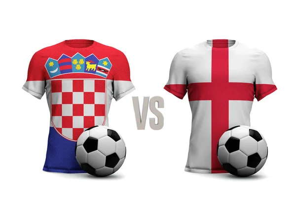 England Croatia Soccer Semi Final Match Rendering — Stock Photo, Image