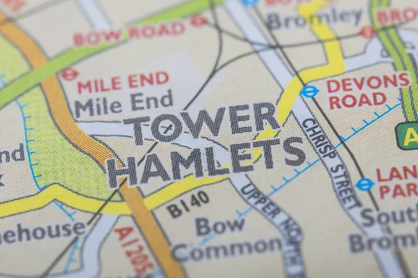 London borough of Tower Hamlets location map — Stock Photo, Image