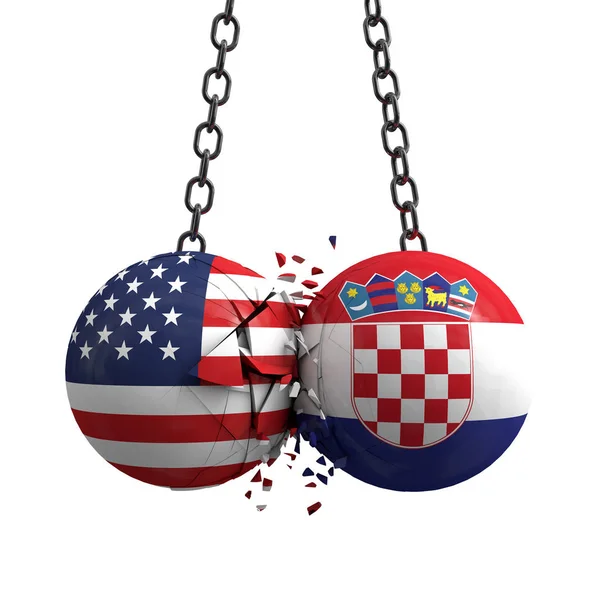 Conflito de relacionamento entre EUA e Croácia. Negociação comercial — Fotografia de Stock