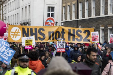 Londra, Uk - 3 Şubat 2018: Protestocular ve kampanyacılar 