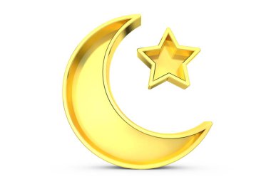 Ramazan ayı ve yıldız. 3d Hazırlama