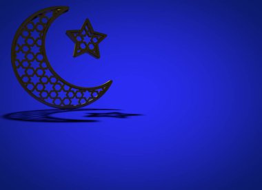 Ramazan ayı ve yıldız. 3d Hazırlama