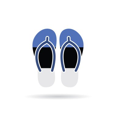 Beyaz zemin üzerinde Estonya bayrağı fiske sandalet simgesi.