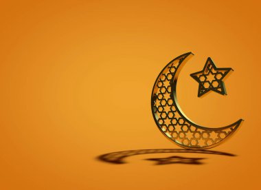 Ramazan ayı ve yıldız. 3d Hazırlama