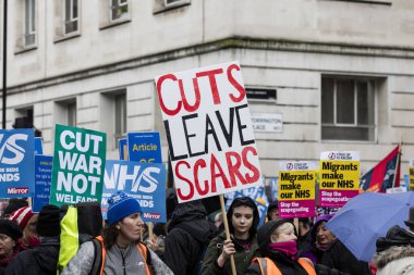 Londra, Uk - 3 Şubat 2018: Protestocular ve kampanyacılar 
