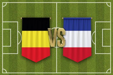 Fransa, Belçika futbol maçına karşı. 3d Hazırlama