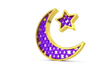 Ramazan ayı ve yıldız. 3d Hazırlama
