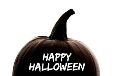 Beyaz arka planda Cadılar Bayramı balkabağı silueti