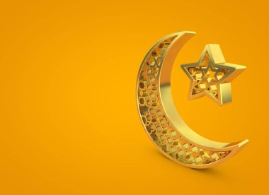 Ramazan ayı ve yıldız. 3d Hazırlama