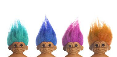 Londra, Uk - 4 Aralık 2017: Orijinal bir troll plastik oyuncak kurgu