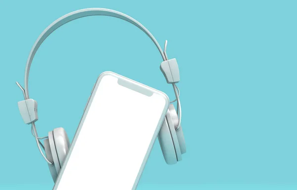 Modern çerçevesiz kulaklıklı akıllı telefon. 3d Hazırlama — Stok fotoğraf