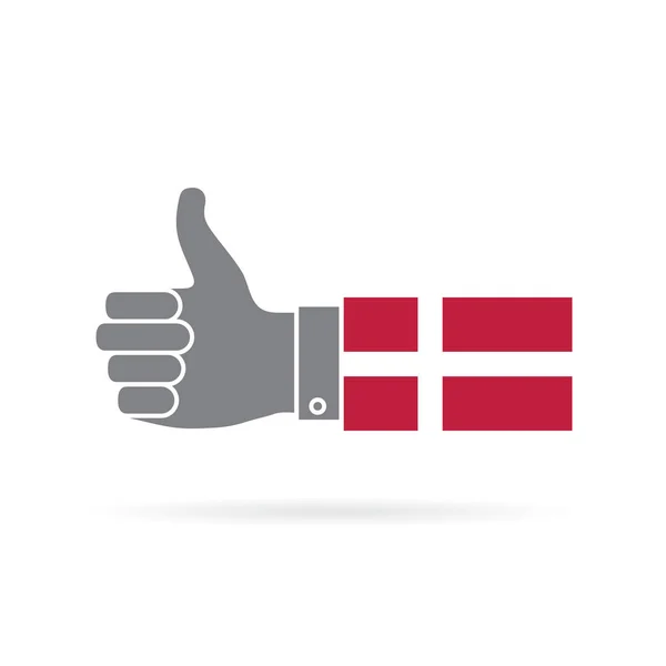 Denmark Country Flag Thumbs — Stock Photo, Image