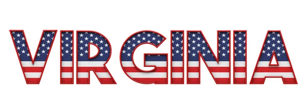 Virginia Usa State Made Starts Stripes Lettering Rendering — 图库照片