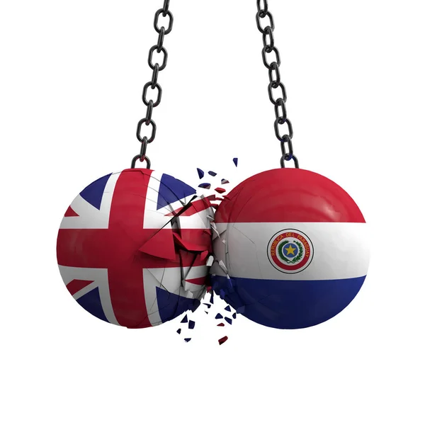 Об'єднане Королівство і Парагвай політичні кулі врізаються в кожен — стокове фото