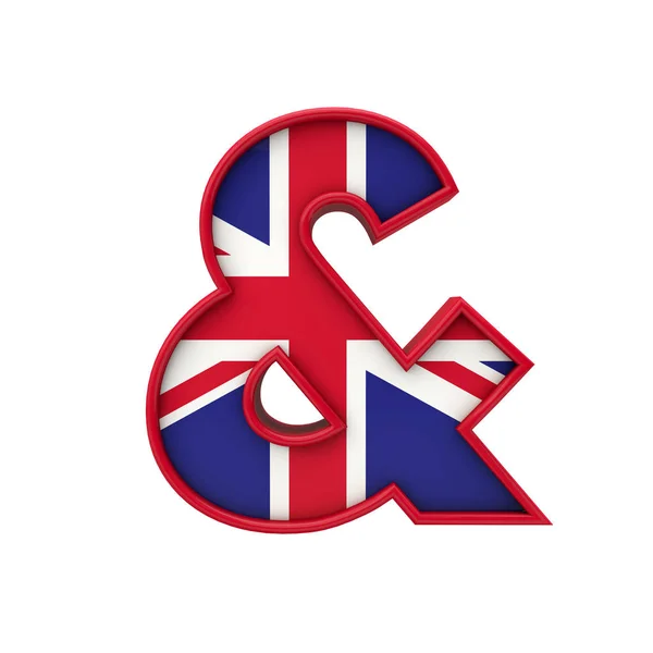 Ampersand Union Jack Font Letras Bandeira Grã Bretanha Renderização — Fotografia de Stock