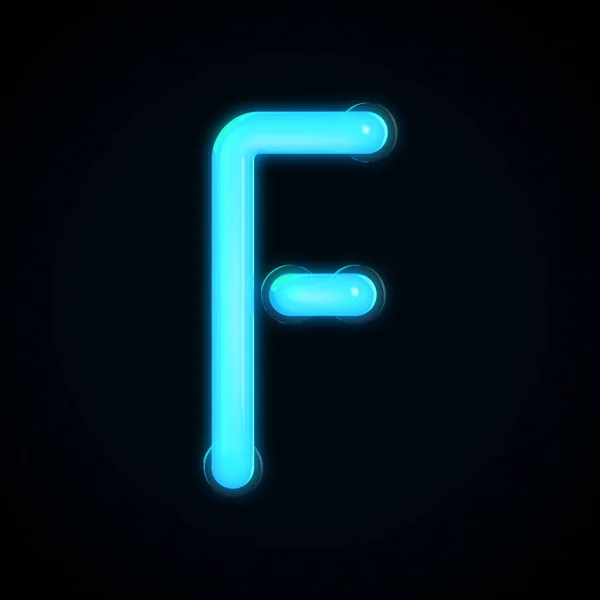 Blue Neon Glowing Light Letter Capital Letter Rendering — 图库照片