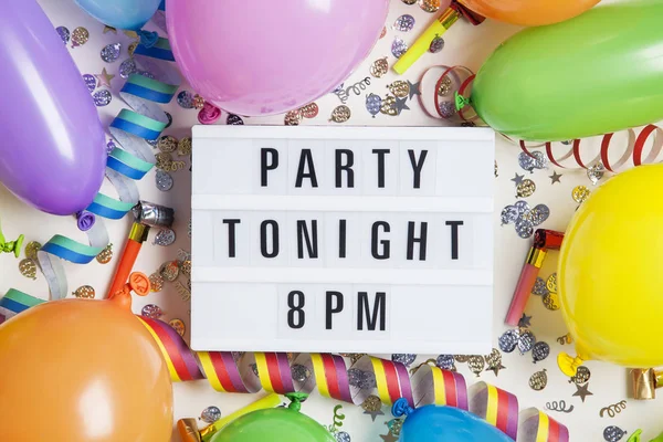 Party Feier Hintergrund mit Party heute Abend Botschaft auf einem lig — Stockfoto