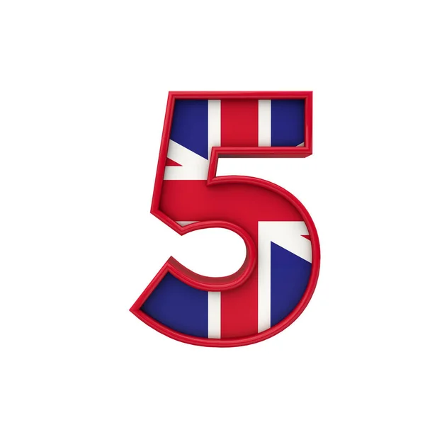 Nummer Union Jack Typsnitt Storbritannien Flagga Bokstäver Konvertering — Stockfoto