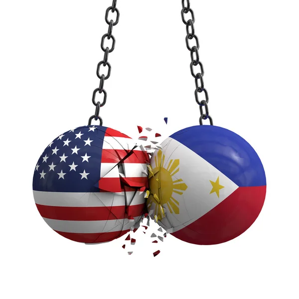 Konflikt między USA a Filipinami. Umowa handlowa — Zdjęcie stockowe