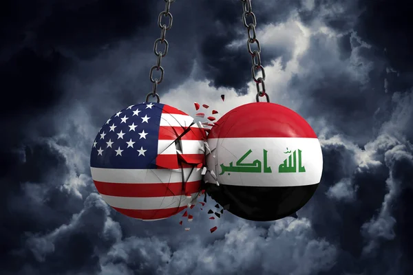 Konflikt między USA a Irakiem. Koncepcja umowy handlowej. — Zdjęcie stockowe