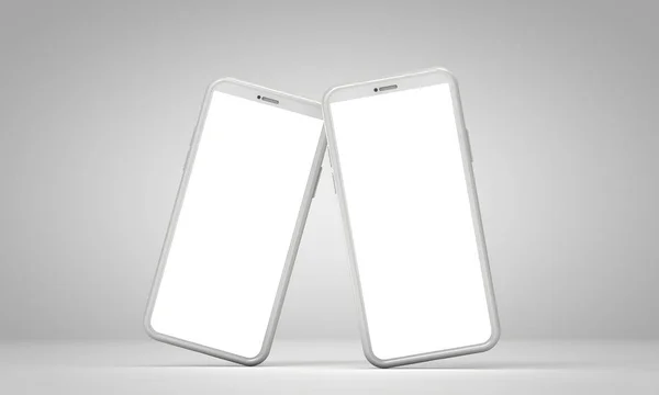 Moderne Smartphone-leere Bildschirmvorlage. abstrakte weiße trendige f — Stockfoto