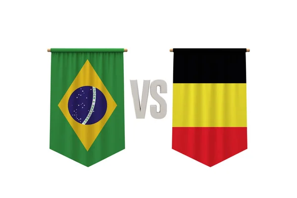 Brasil Contra Bélgica Partido Cuartos Final Fútbol Renderizado —  Fotos de Stock