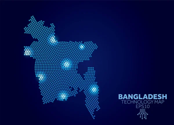 Bangladeş Noktalı Teknoloji Haritası Modern Veri Iletişim Kavramı — Stok fotoğraf