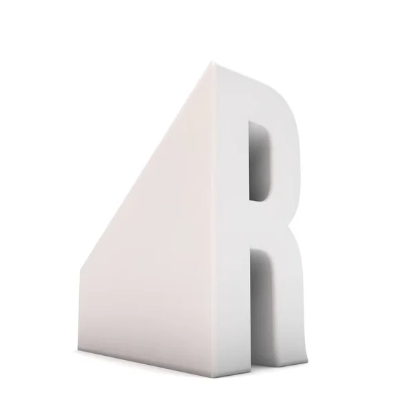 字母R倾斜透视字体 3D渲染 — 图库照片