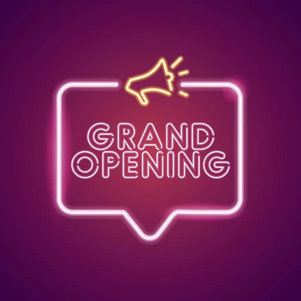 Grand Opening Neon Light Announcement Poster Template — Stock fotografie
