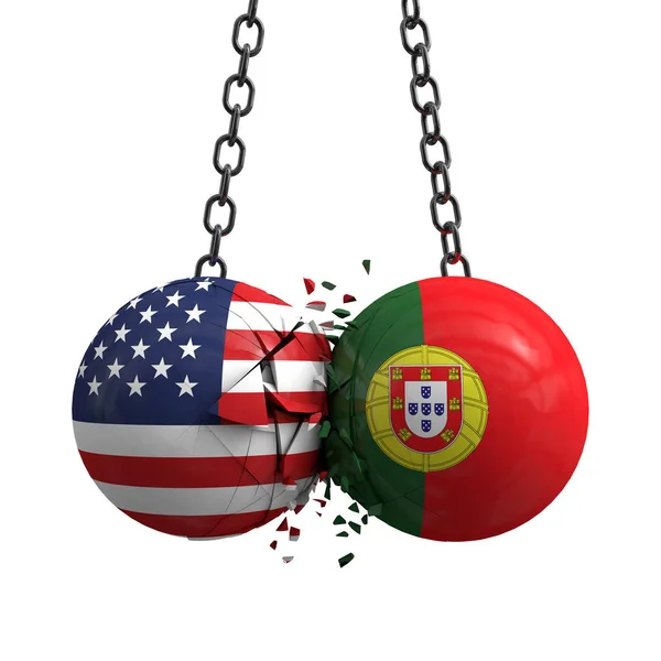 "Relationship conflict between USA and Portugal". Accord commercial conce — Photo