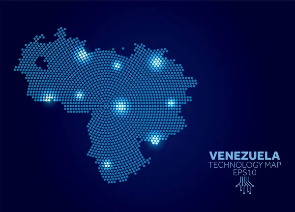 Venezuela dotted technology map. Modern data communication concept