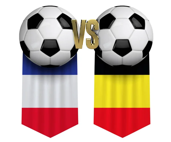 Belgien Gegen Frankreich Fußball Halbfinale Darstellung — Stockfoto