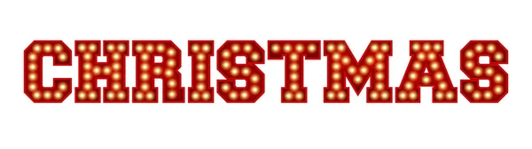 Χριστουγεννιάτικη Λέξη Φτιαγμένη Από Κόκκινα Vintage Γράμματα Λάμπας Που Απομονώνονται — Φωτογραφία Αρχείου