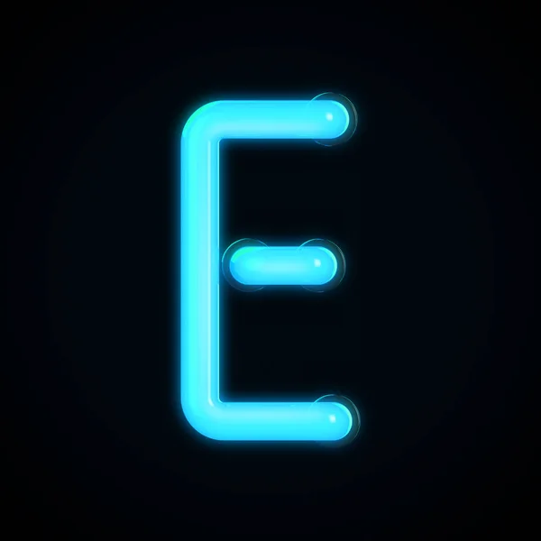 Голубая Неоновая Светящаяся Буква Большой Буквы Рендеринг — стоковое фото