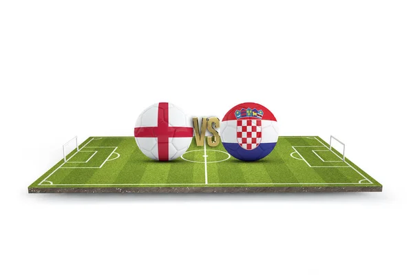 Engeland Tegen Kroatië Voetbalwedstrijd Rendering — Stockfoto