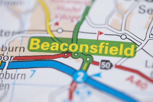 Vägkarta över platsen för Beaconsfield. Storbritannien karta. — Stockfoto