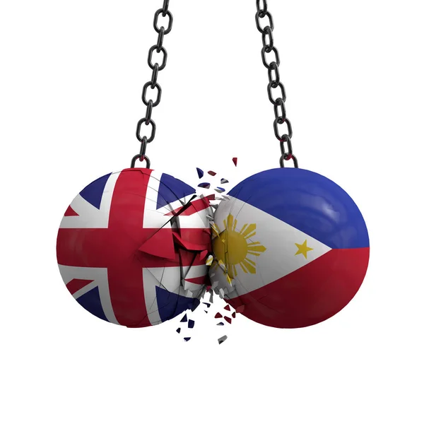Політичні м'ячі Великої Британії та Філіппін врізаються в е — стокове фото