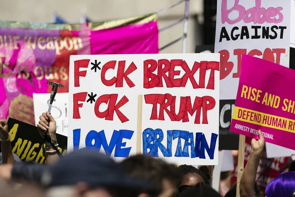 ロンドン、英国- 2018年7月14日:抗議者の大群衆が私を集める — ストック写真