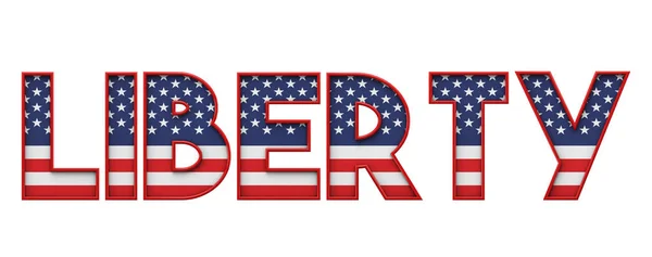 Liberty stars and stripes flag font word. Renderização 3D — Fotografia de Stock